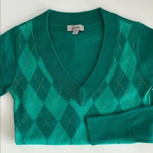 GUESS Vintage V-Neck Argyle Sweater